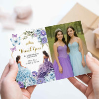 Twin Blue and Purple Rose Princesses Quinceañera