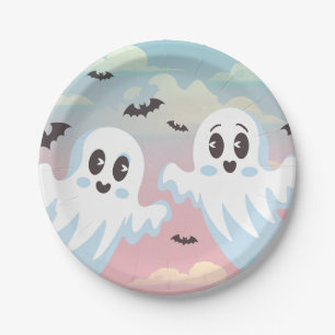 Twin Boo’s Halloween Baby Shower Paper Plate