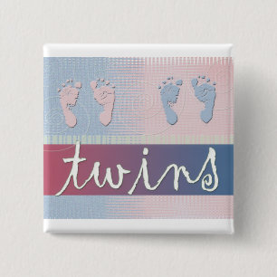 Twin boy and girl button