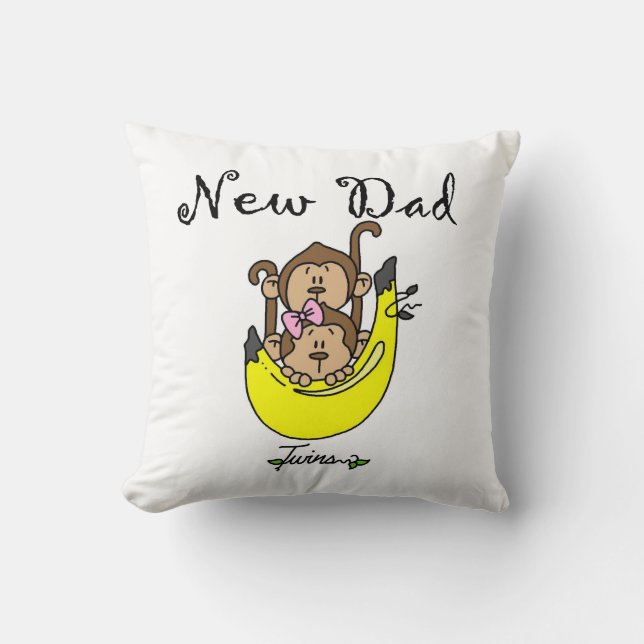 Twin Boy and Girl New Dad Gifts Cushion (Front)