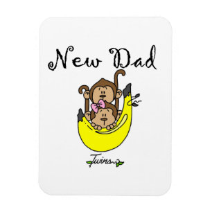 Twin Boy and Girl New Dad Gifts Magnet