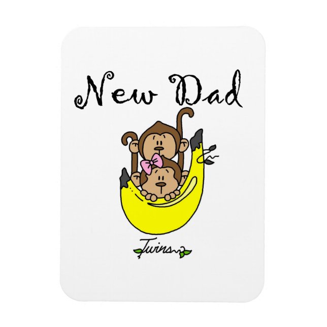 Twin Boy and Girl New Dad Gifts Magnet (Vertical)