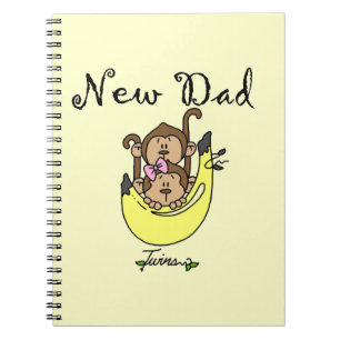 Twin Boy and Girl New Dad Gifts Notebook