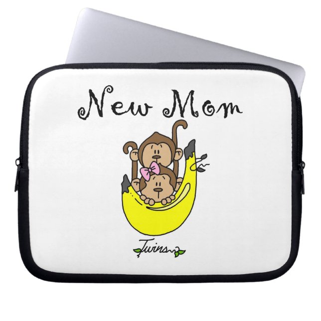 Twin Boy and GIrl New Mum Gifts Laptop Sleeve (Front)