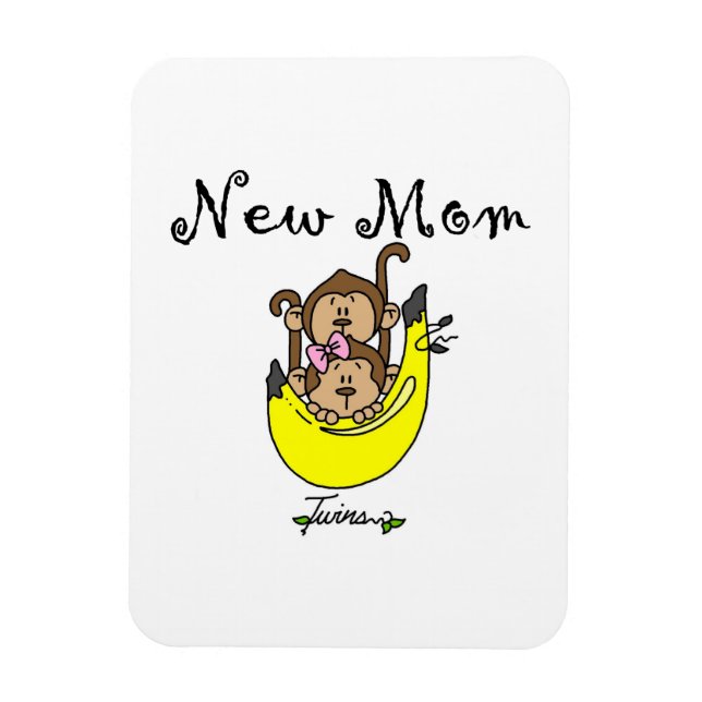 Twin Boy and GIrl New Mum Gifts Magnet (Vertical)