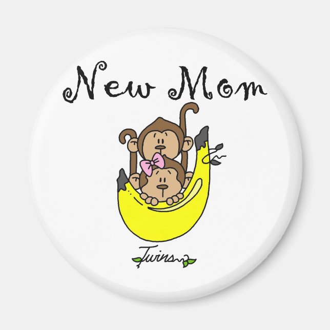 Twin Boy and Girl New Mum Tshirts Magnet (Front)