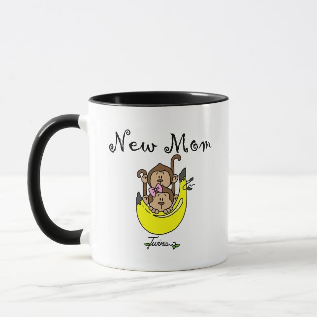 Twin Boy and Girl New Mum Tshirts Mug (Left)