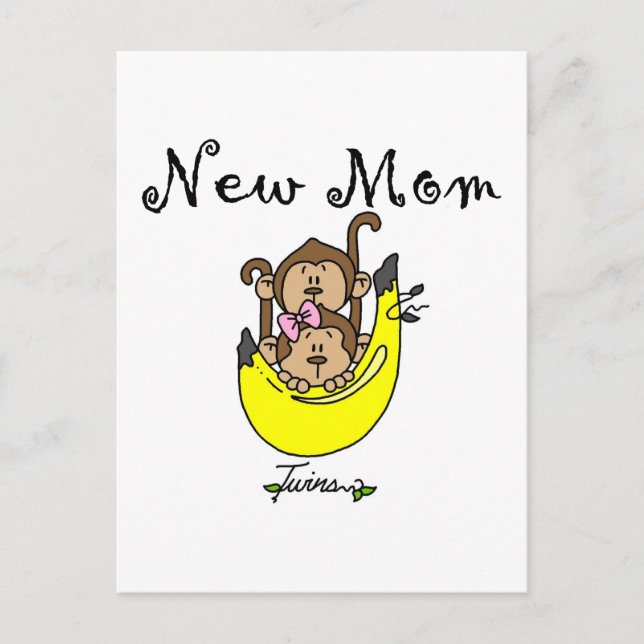 Twin Boy and Girl New Mum Tshirts Postcard (Front)