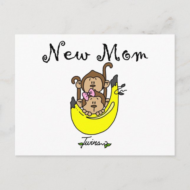 Twin Boy and Girl New Mum Tshirts Postcard (Front)