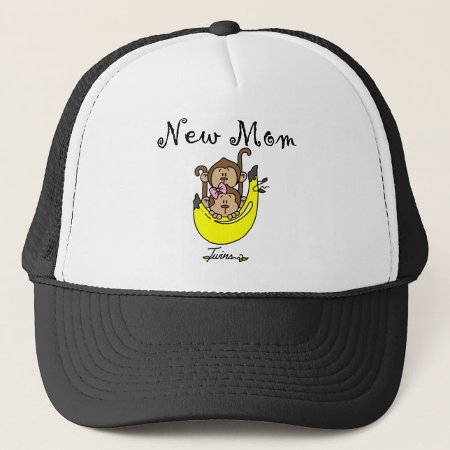 Twin Boy and Girl New Mum Tshirts Trucker Hat (Front)