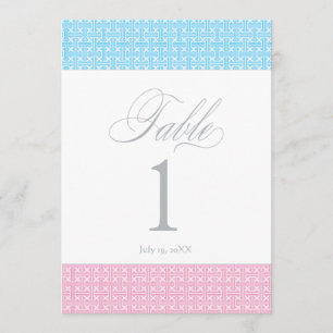 Twin Boy and Girl Table Number Card