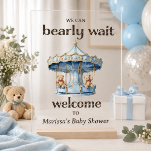 Twin Boy Baby Shower Welcome Acrylic Sign