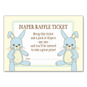 Twin Boy Bunny Rabbits Baby Shower Diaper Raffle Table Number