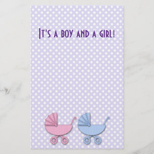 twin boy & girl polka dot stroller - gifts