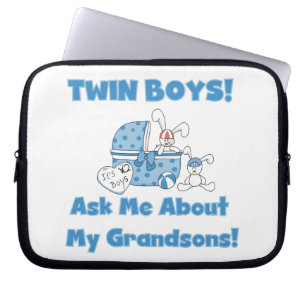 Twin Boy Grandsons Gifts Laptop Sleeve