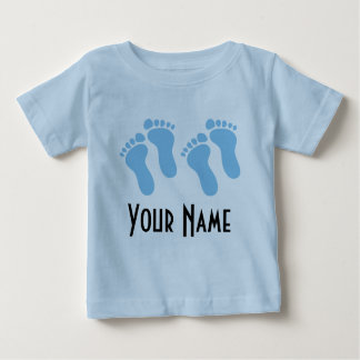 Twin Boy Personalised Baby Footprints Baby T-Shirt