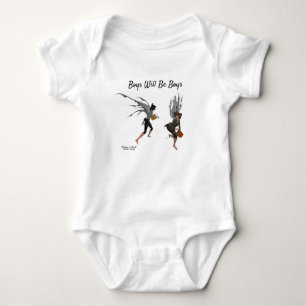 Twin Boy Rain Faeries Baby Bodysuit