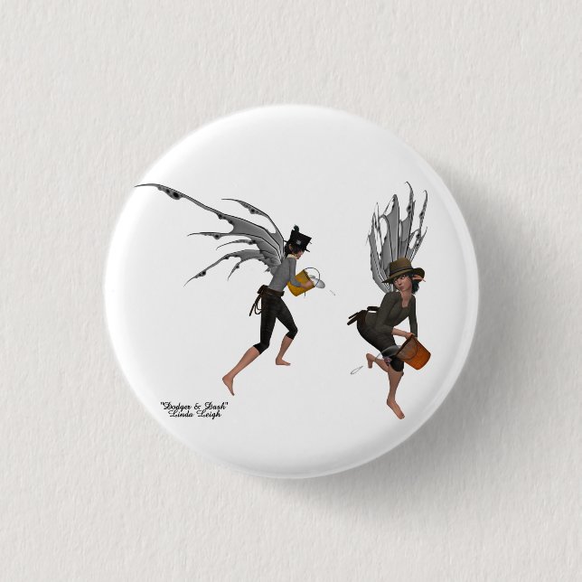 Twin Boy Rain Faeries Pin Button (Front)