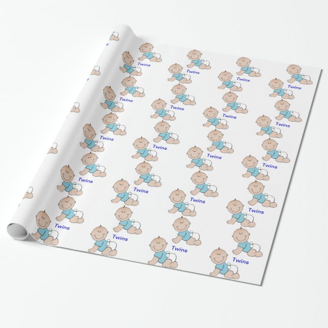 Twin Boy Wrapping Paper (Unrolled)