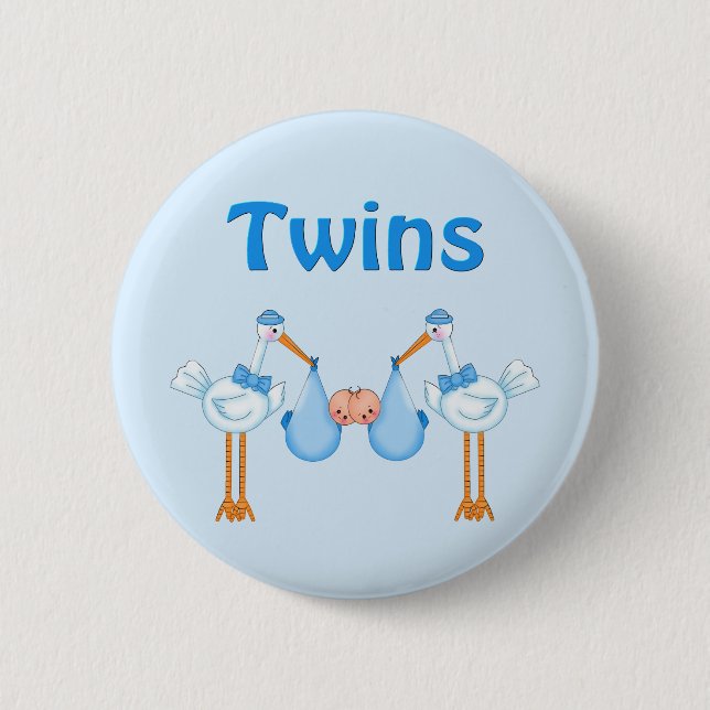 Twin Boys 6 Cm Round Badge (Front)