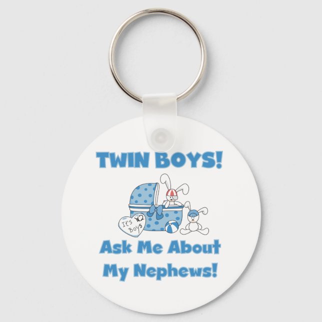 Twin Boys Ask About My Nephew Key Ring (Front)