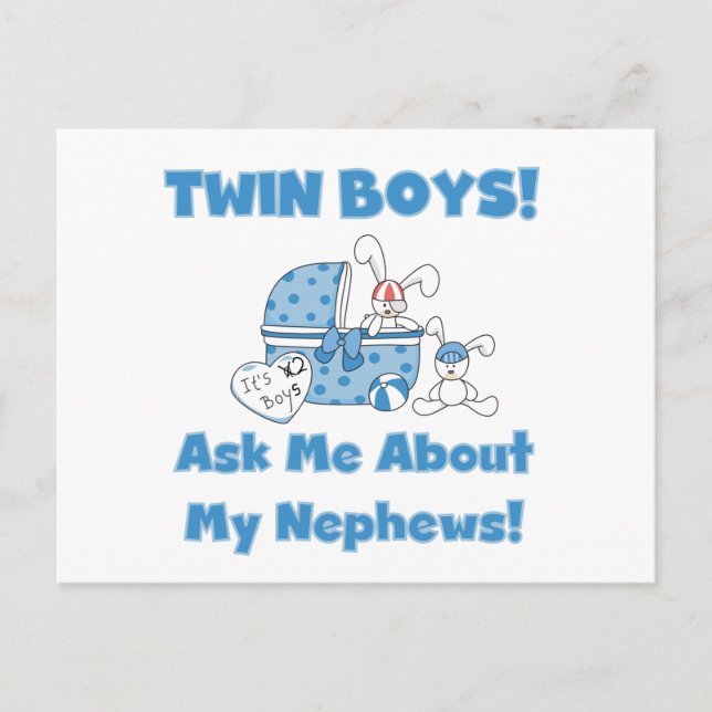 Twin Boys Ask About My Nephew Postcard (Front)