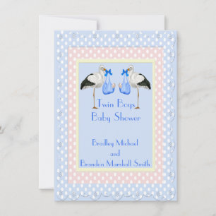 Twin Boys Baby Shower Invitation