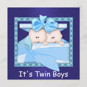 Twin BOYS Baby Shower Invitations