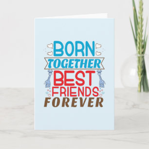 Twin Boys Best Friends Quote Card