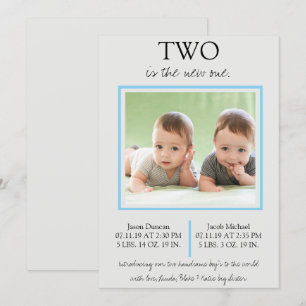 Twin Boys Birth Announcement