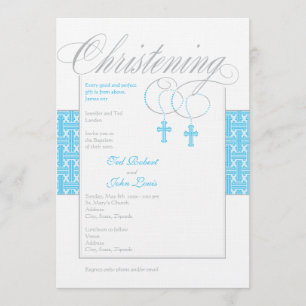 Twin Boys Christening Invitation
