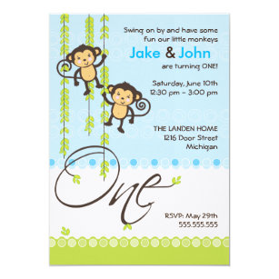 twins 1st birthday invitations zazzle com au
