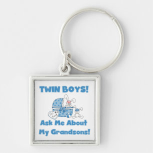 Twin Boys Grandsons Gifts Key Ring