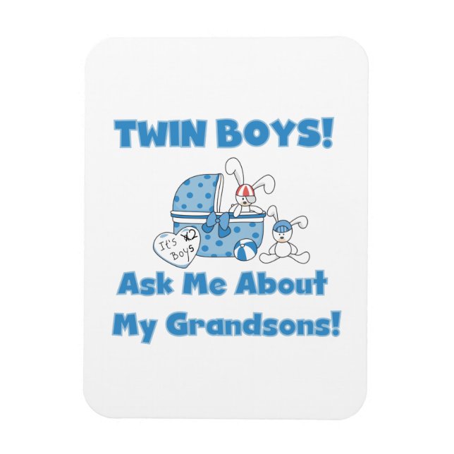 Twin Boys Grandsons Gifts Magnet (Vertical)