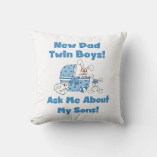 Twin Boys New Dad Gifts Cushion