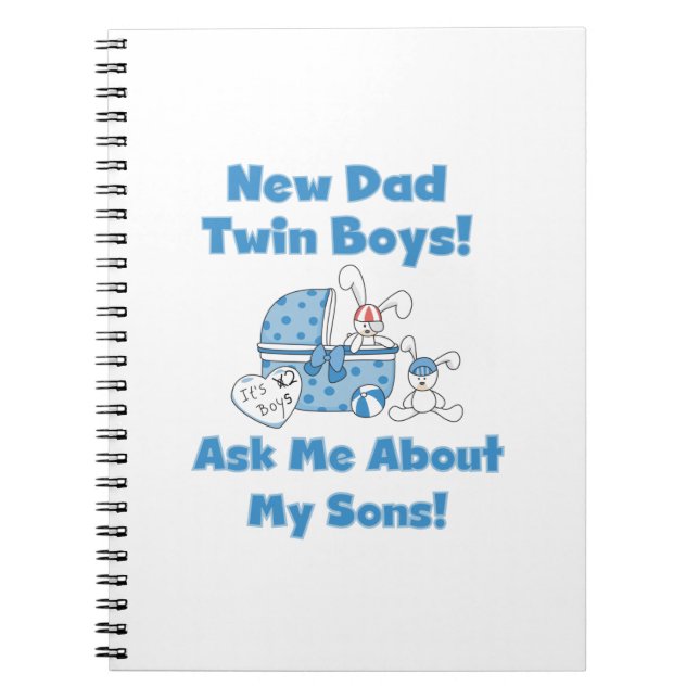Twin Boys New Dad Gifts Notebook (Front)