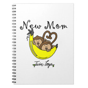 Twin Boys New Mum Gifts Notebook