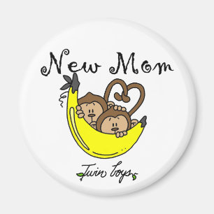 Twin Boys New Mum Tshirts and Gifts Magnet