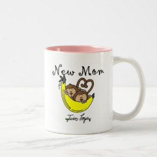 Twin Boys New Mum Tshirts and Gifts Two-Tone Coffee Mug