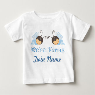 Twin Boys Personalised Sleeping Babies T-shirt