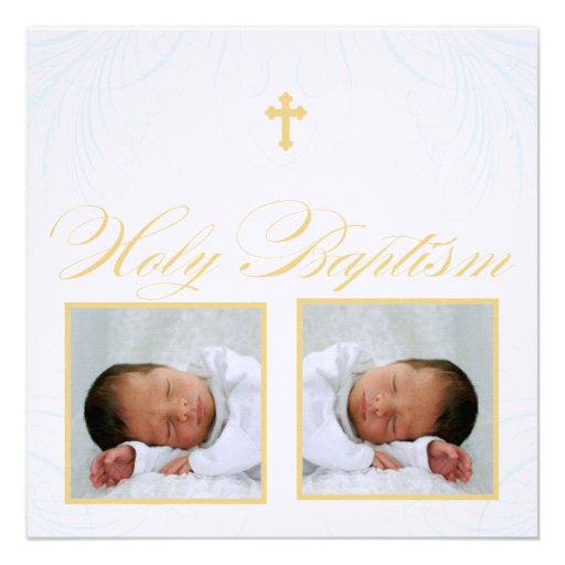 Twin Boys Christening Invitations 4