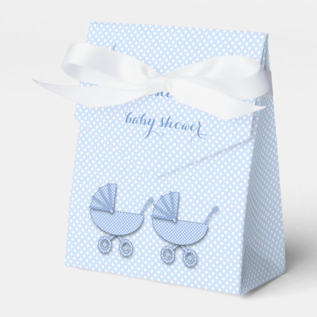 twin boys polka dots - favour box (Front Side)