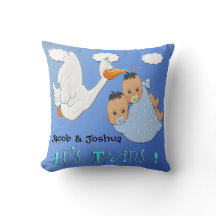 Twin Boys - Stork Keepsake Pillow
