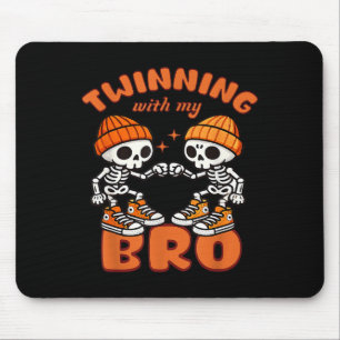 Twin Boys Twinning Halloween Best Friend Matching  Mouse Pad