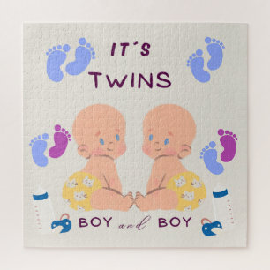 Twin brothers baby jigsaw puzzle
