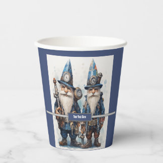 Twin Brothers Wizard gnomes Steampunk Paper Cups