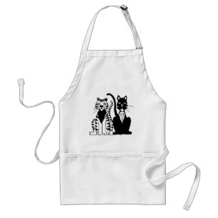 Twin Cartoon Cats Standard Apron