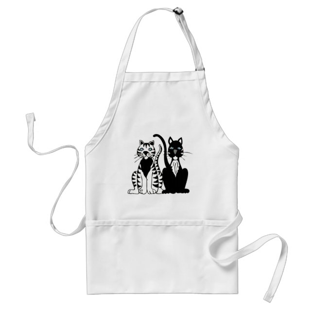 Twin Cartoon Cats Standard Apron (Front)