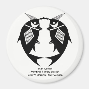 Twin Catfish, Mimbres Pottery Design Magnet