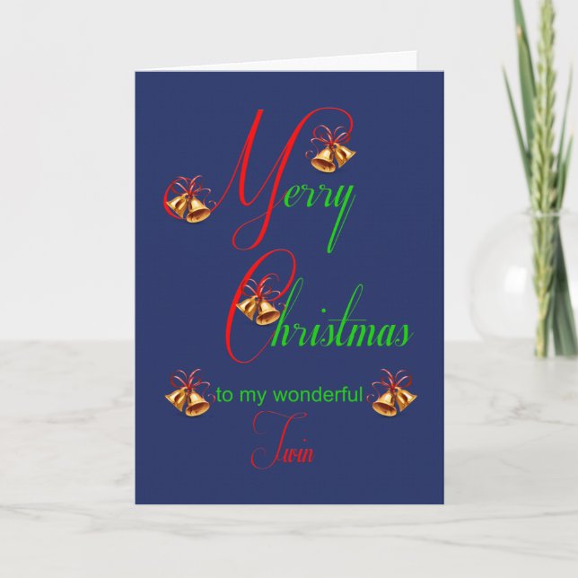 Twin Christmas Scrolls Holiday Card (Front)
